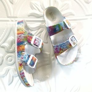 MIA Kids Little Jasmin-K Splatter Footbed Slide Sandal